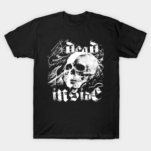 Blackcraft Skull Dead Inside: Metal Goth Darkness T-Shirt by Juandamurai